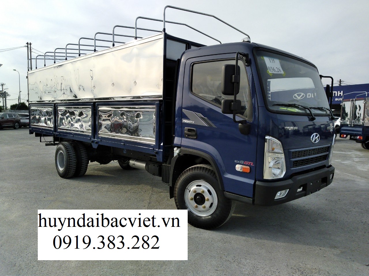 Hyundai Mighty EX8GTL Thùng Bạt, Tải Trọng 7.150 Kg, Thùng Dài 5m85